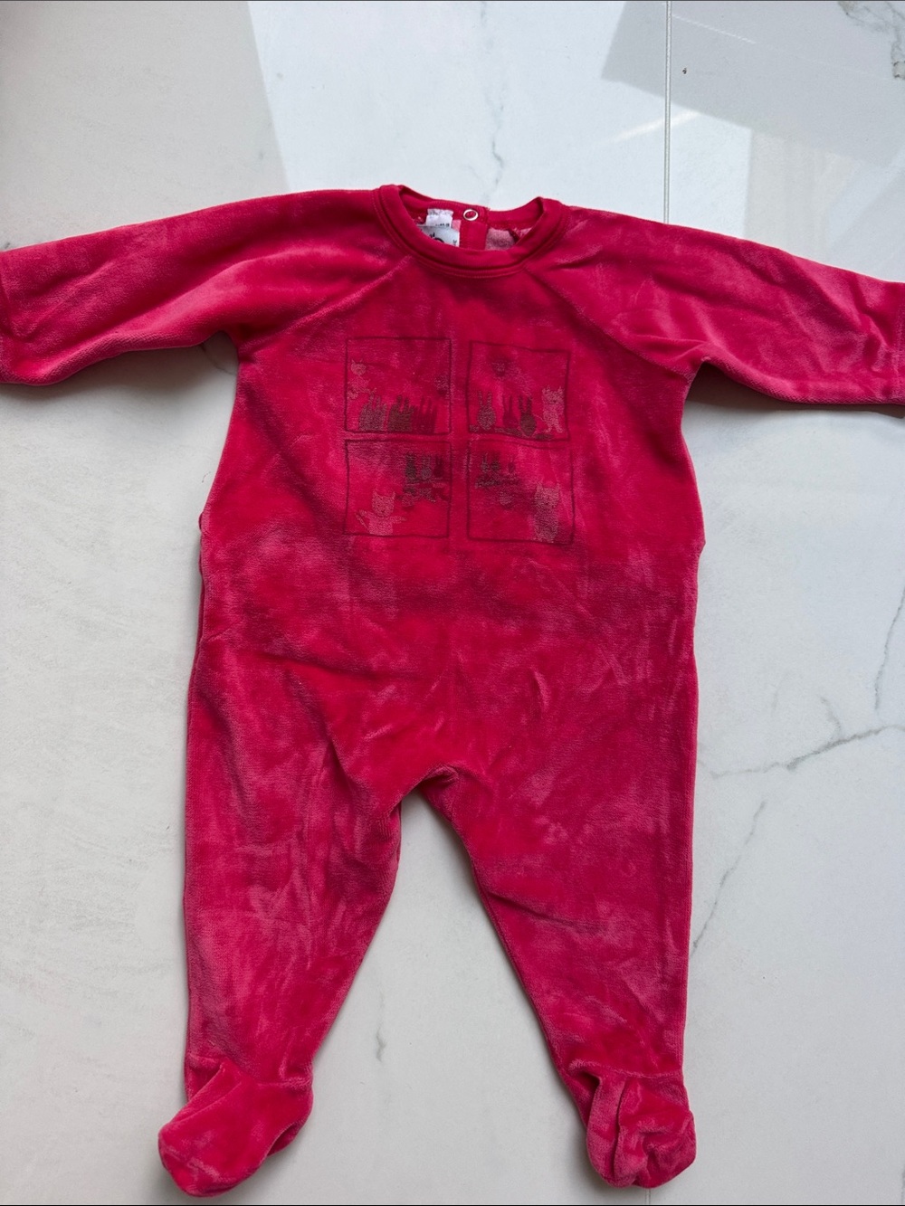 Petit Bateau velour footie